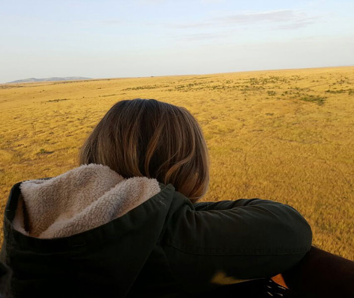Enjoying the views from the balloon.