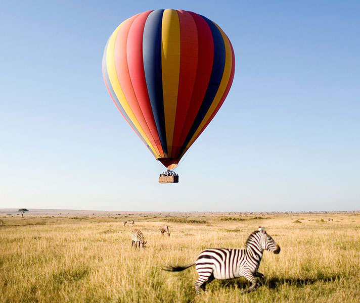 East Africa’s wide open landscapes are ideal for a balloon safari.