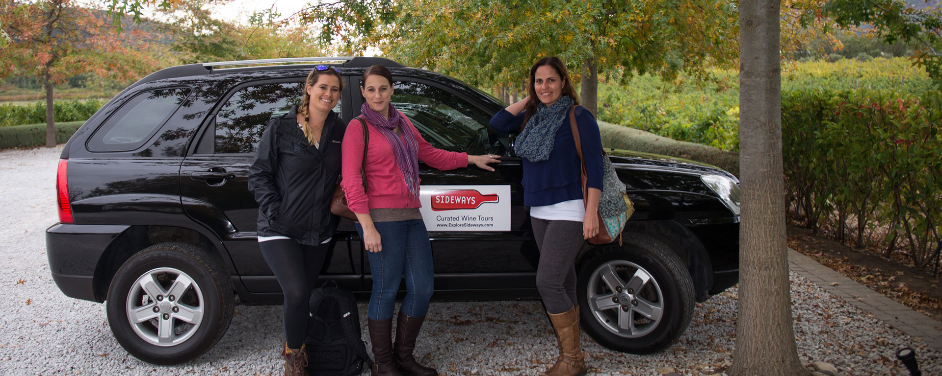 Go2Africans Emma, Tracy and Liesel enjoy a private wine tour in the Cape Winelands.