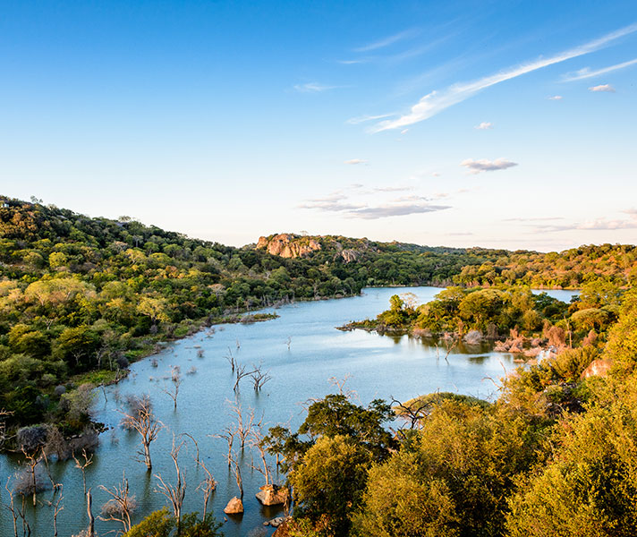 Pamushana Lodge is situated in the private Malilangwe Wildlife Reserve alongside the wonderfully wild Gonarezhou National Park.