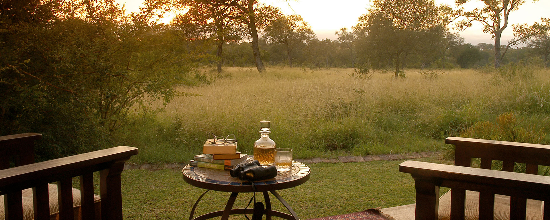 Enjoy a sundowner on your private viewing deck at Kings Camp – and be sure to keep your binoculars to hand.
