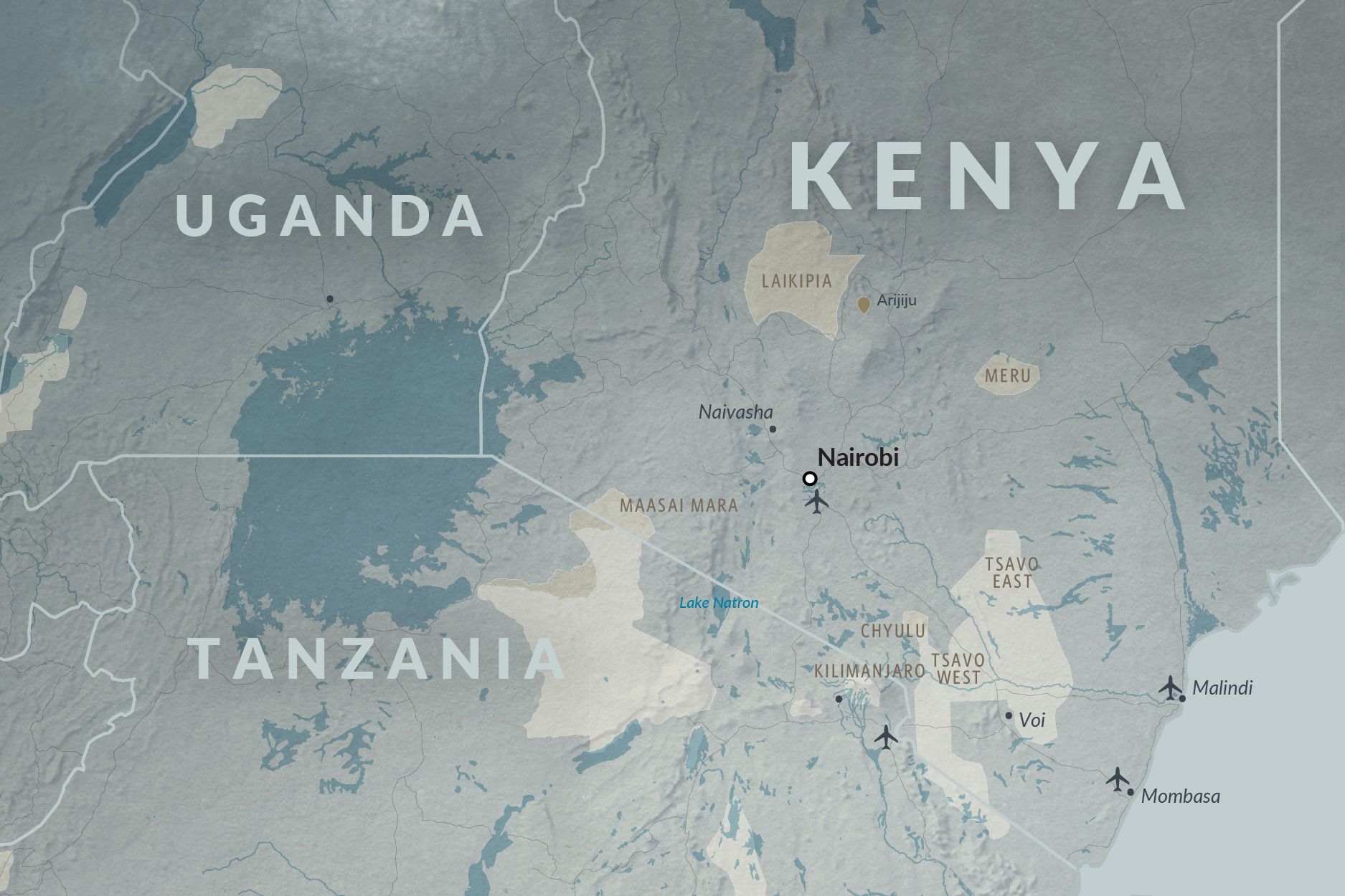 Kenya map of reserves in East Africa | Go2Africa